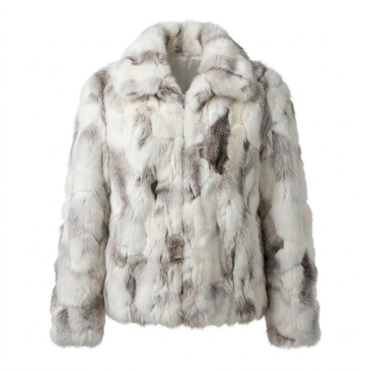 Kashani Men's Natural Marble Fox Fur Jacket