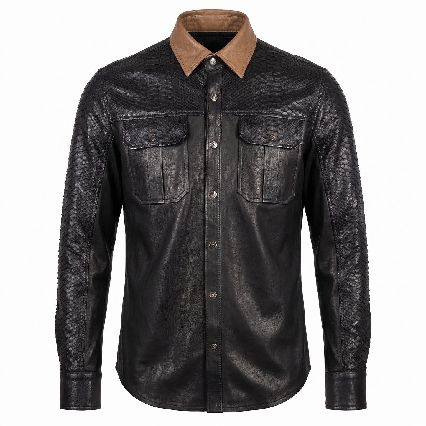 G-Gator Lambskin/Python Button-Up Shirt