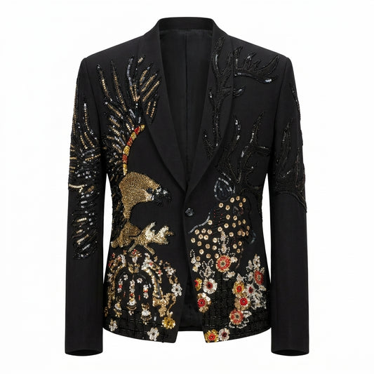 Kashani Eagle Deer Garden Hyper Crystal Blazer