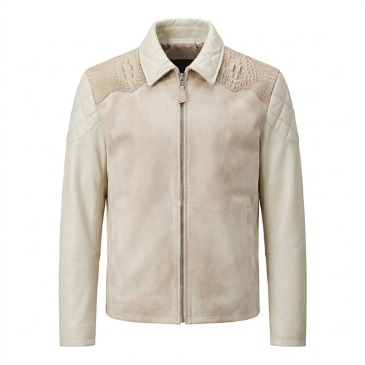 G-Gator Cream Pony Hair/Alligator Blouson Jacket