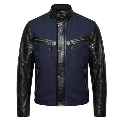 G-Gator Zipper Lambskin & Mesh Leather Jacket