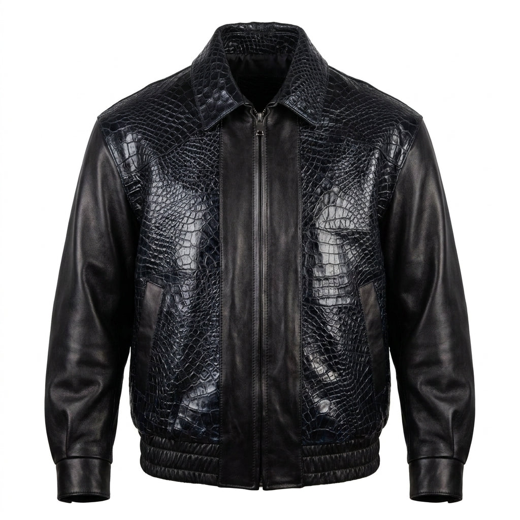 Kashani Men's Black Adult Alligator Jacket