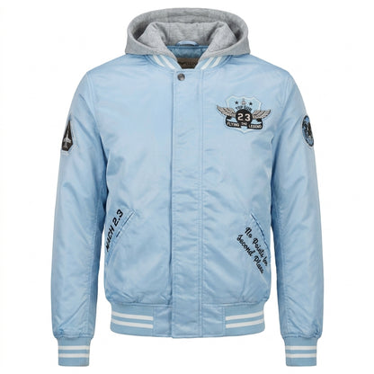 Top Gun "No Points For Second Place" Bomber Jacket - Baby Blue