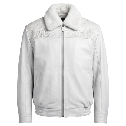 G Gator - White Crocodile Mink and Lambskin Jacket