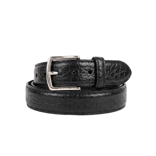 Gingerich Black Bison Leather Belt