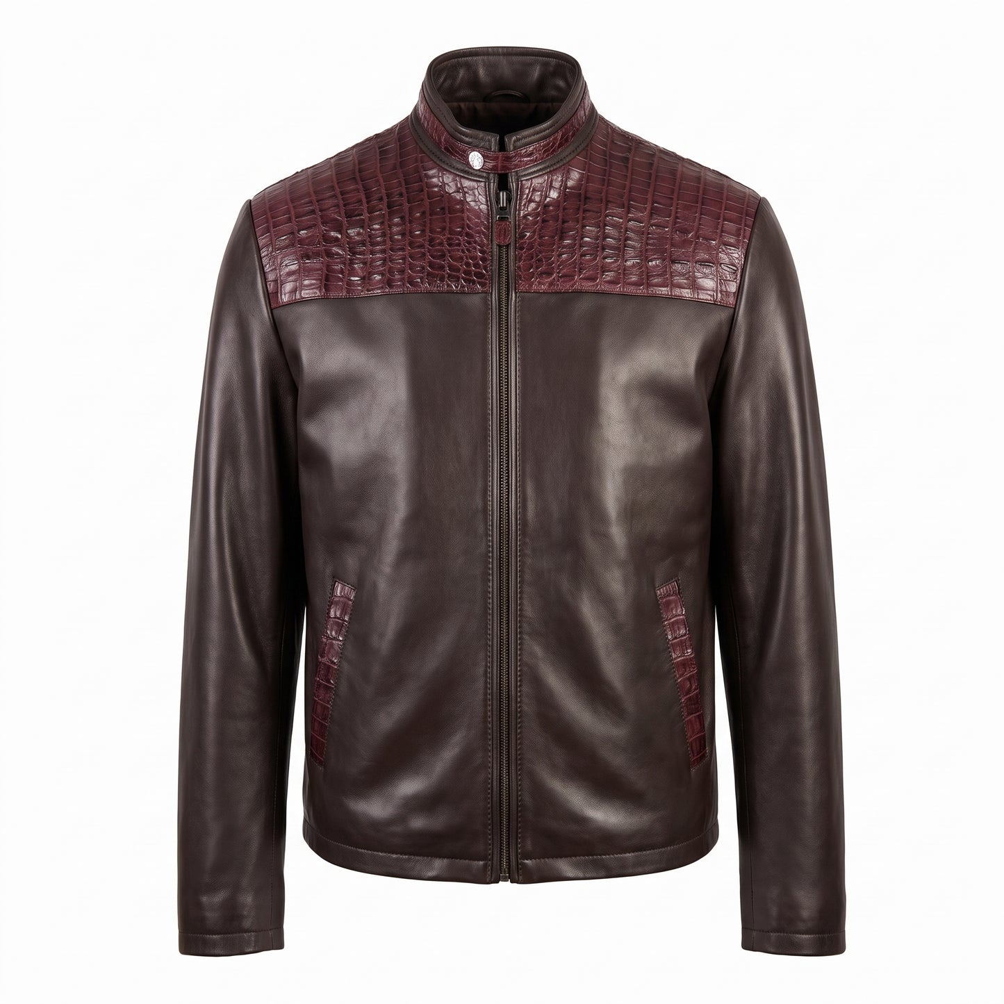 Safari Chocolate Horn-back Crocodile/Lambskin Jacket