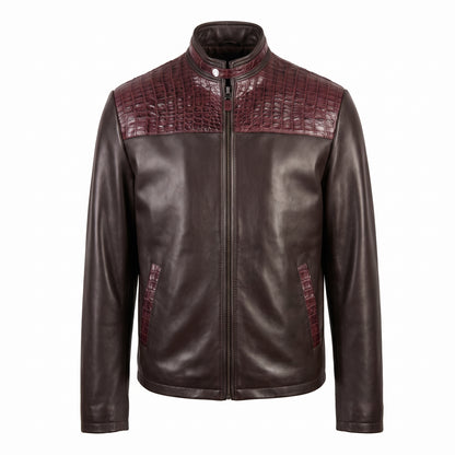 Safari Chocolate Horn-back Crocodile/Lambskin Jacket