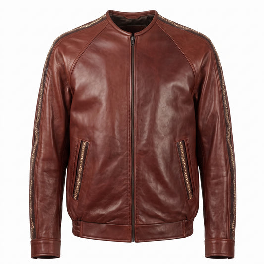 G-Gator Cowhide/Stingray Chinese Collar Bomber Jacket