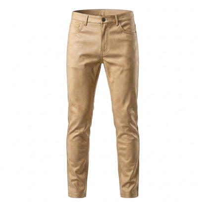 LCR Men's LC-PL10 Stone PU Leather Pants