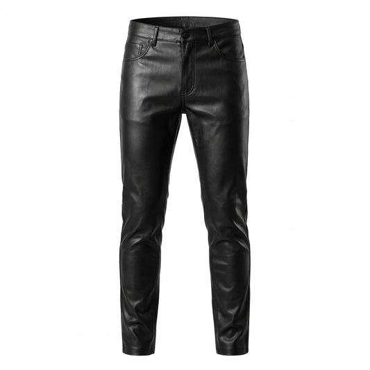 LCR Men's LC-PL10 Black PU Leather Pants