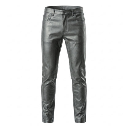 LCR Men's LC-PL10 Grey PU Leather Pants