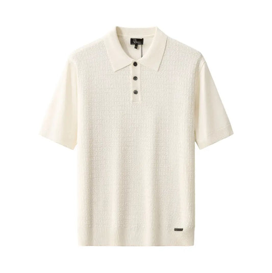 Milano Texture Knit Polo IVORY