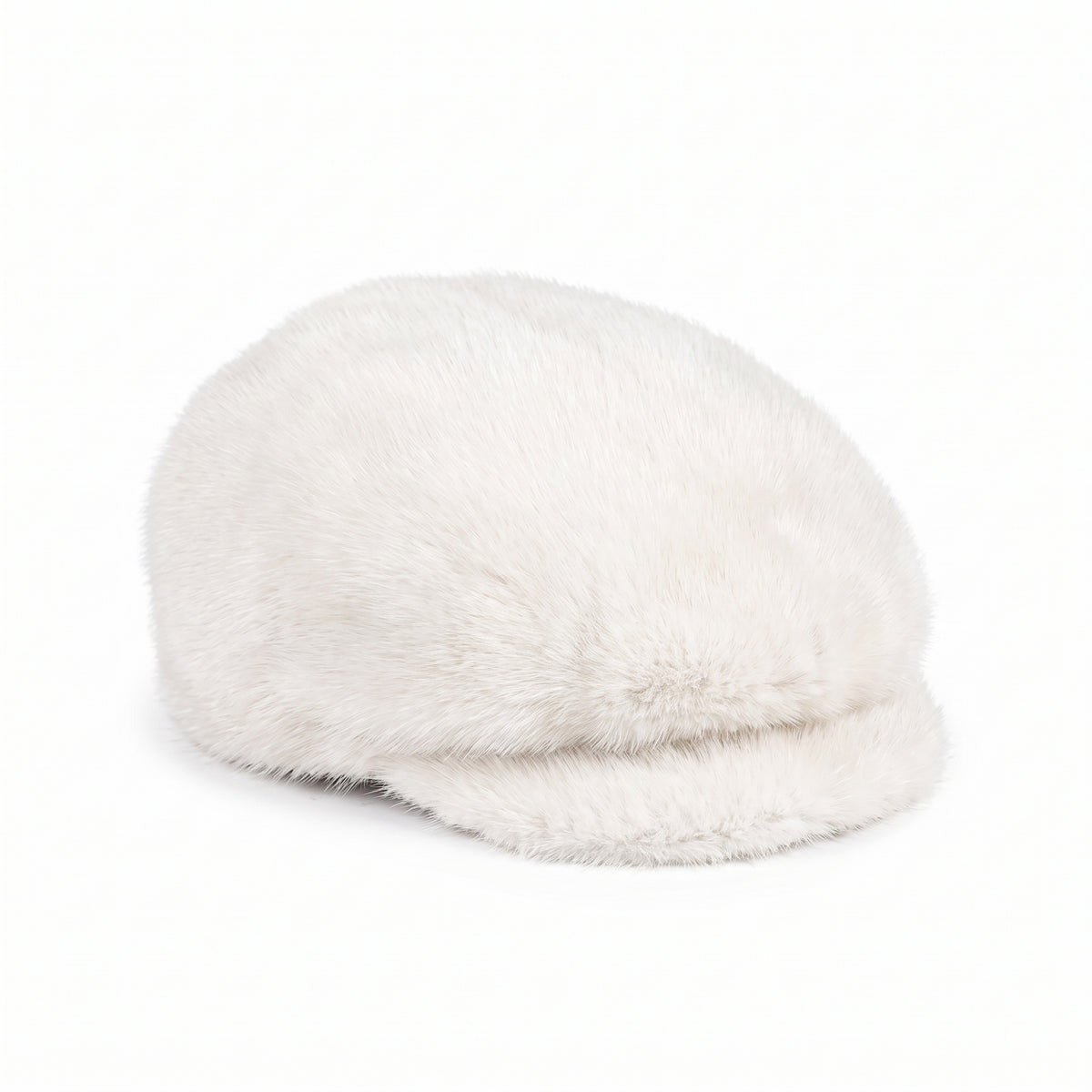Kashani Men's White Full Mink Herringbone Cap