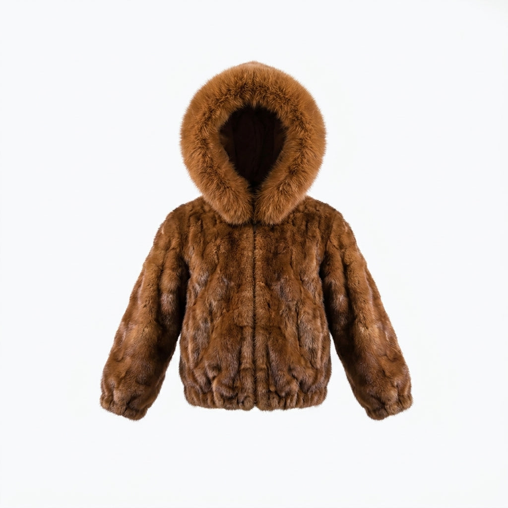 Kashani Kids Whisky Mink Fur Jacket