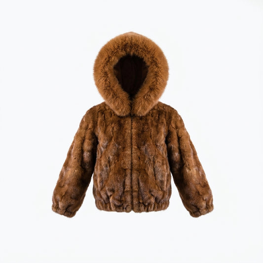Kashani Kids Whisky Mink Fur Jacket