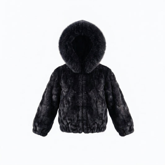 Kashani Kids Black Mink Fur Jacket