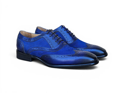 Mixed Media Burnished Wingtip Oxford