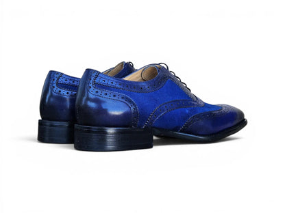 Mixed Media Burnished Wingtip Oxford
