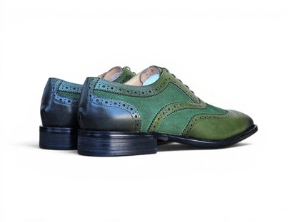 Mixed Media Burnished Wingtip Oxford