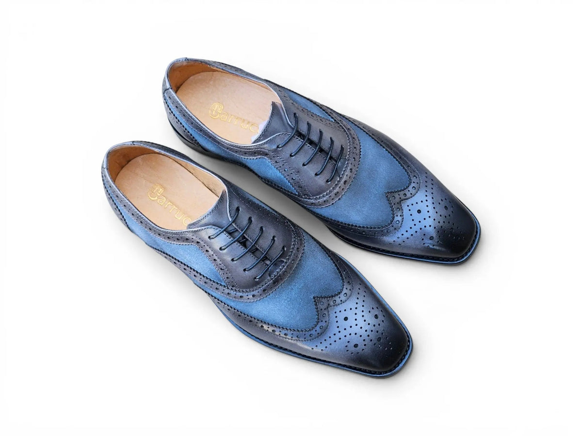 Mixed Media Burnished Wingtip Oxford