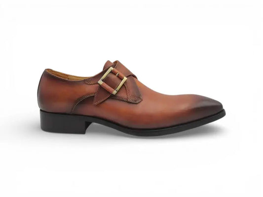 Monk Strap Buckle Leather Shoes