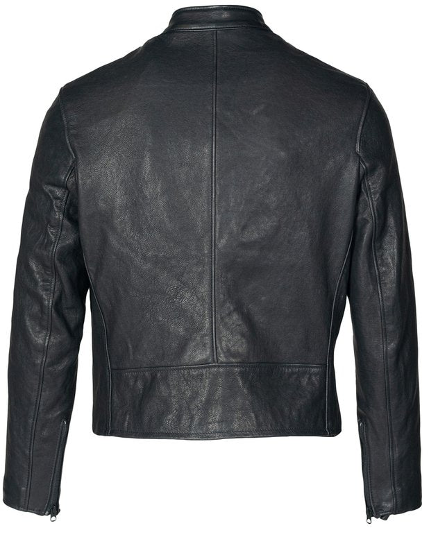 Schott P234 Men's Vegetable Tanned Lambskin Cafe Racer Jacket - Black - Dudes Boutique