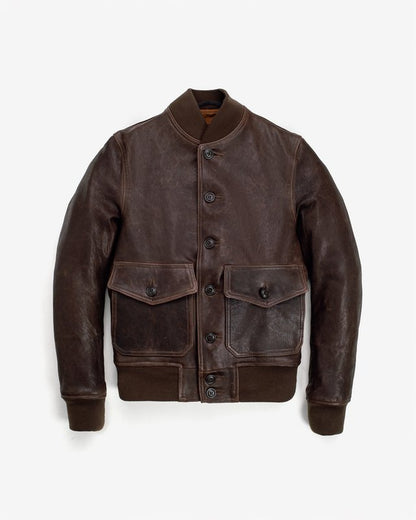 Schott P2484 Men's A-1 Flight Jacket - Brown