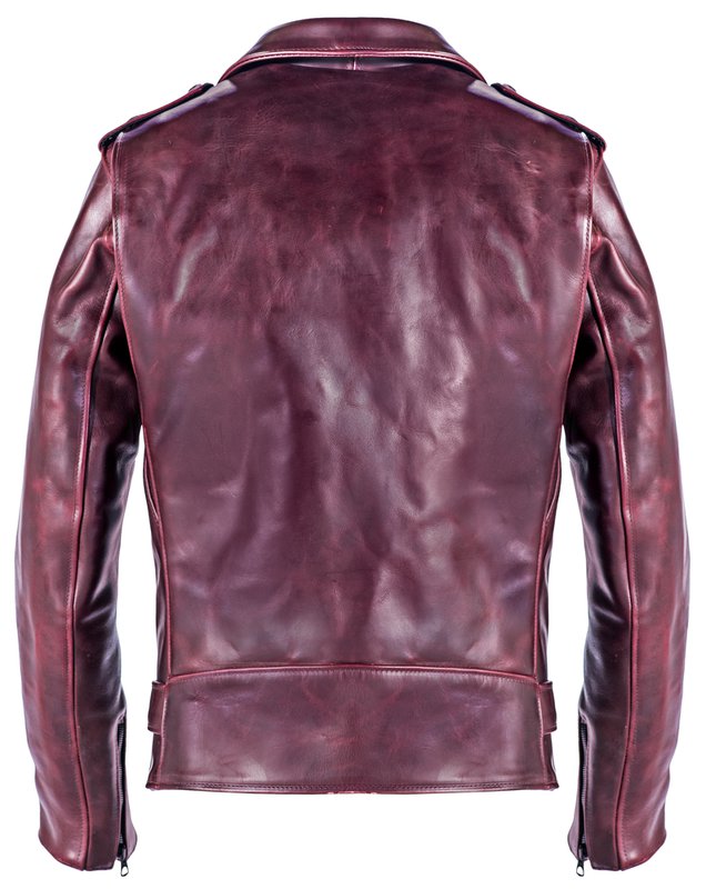 Schott P613S Men's Perfecto Steerhide Motorcycle Jacket - Burgundy - Dudes Boutique