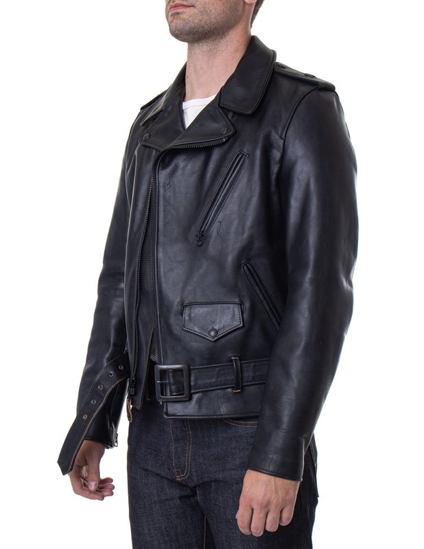 Schott P613S Men's Perfecto Steerhide Motorcycle Jacket - Black