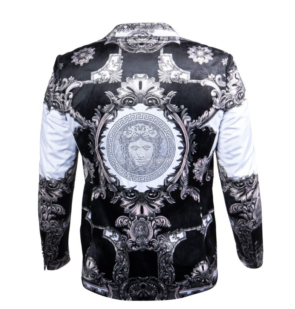 Prestige white and black Royal Crystal Medusa blazer
