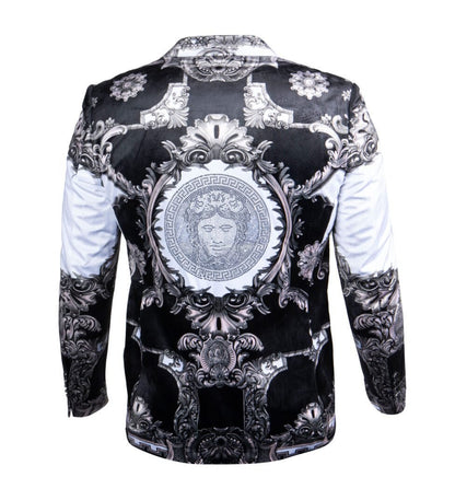Prestige white and black Royal Crystal Medusa blazer