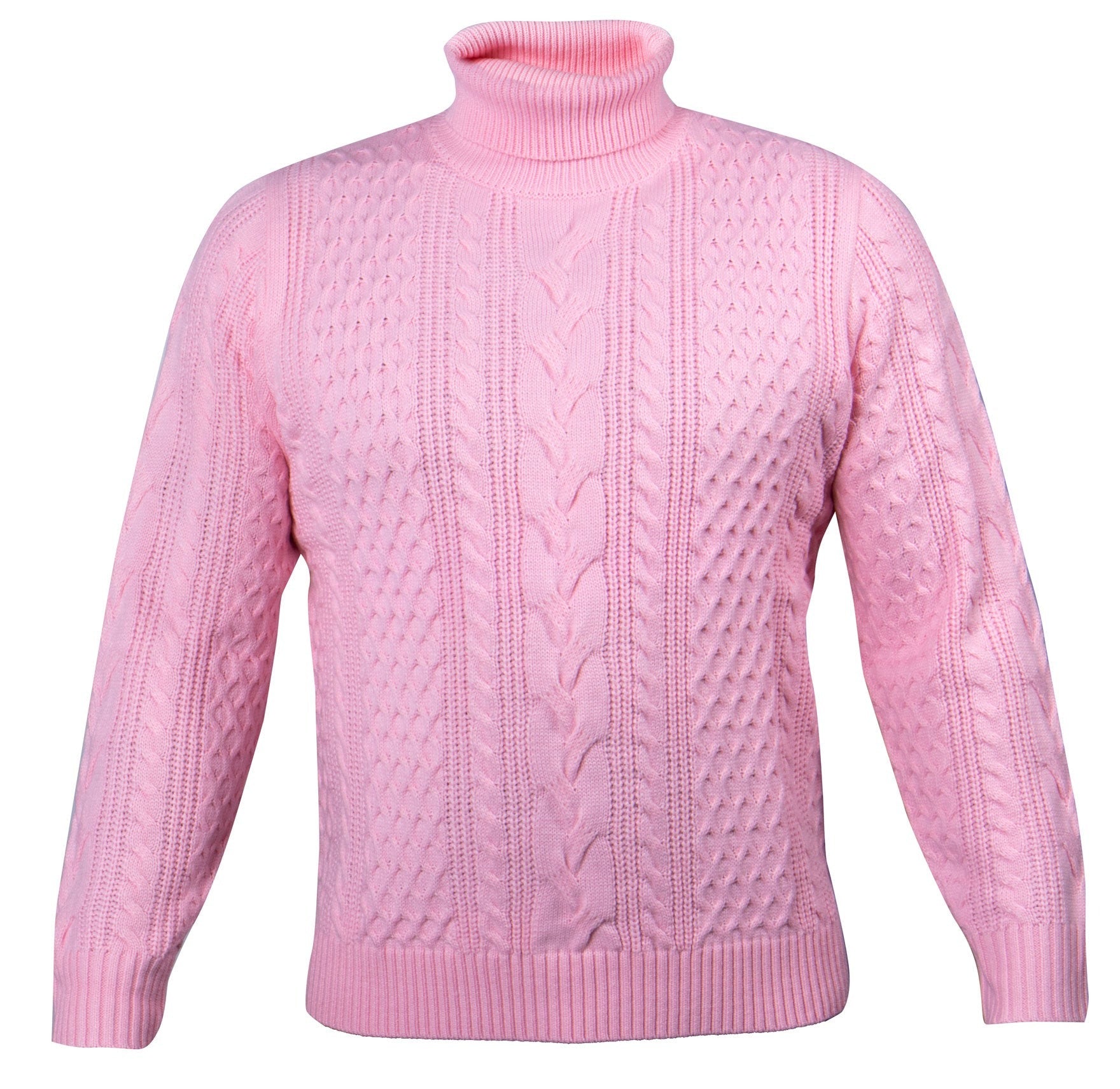 Prestige Pink Thick Knit Turtle Neck Sweater - Dudes Boutique