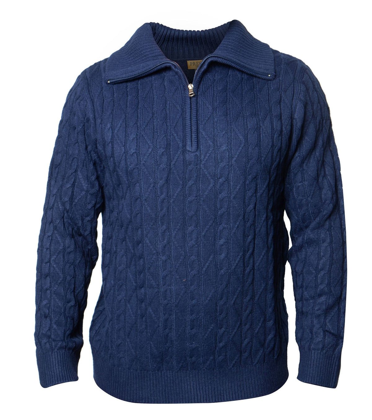 Prestige Navy Cable Quarter Zip Sweater - Dudes Boutique