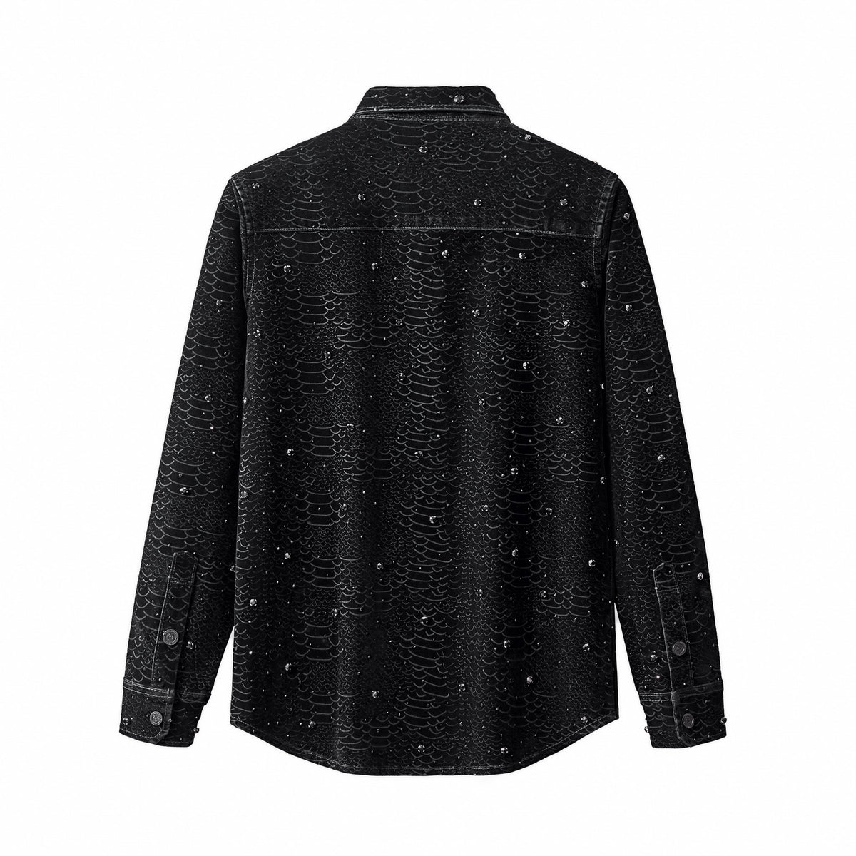 Midnight Serpent Rhinestone Jacket - Century Penthouse BLACK