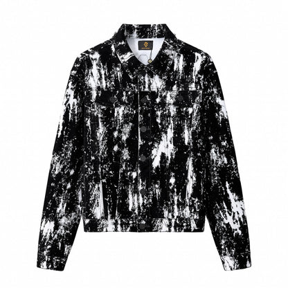 Flocked Eclipse Denim Jkt – Century Penthouse BLACK