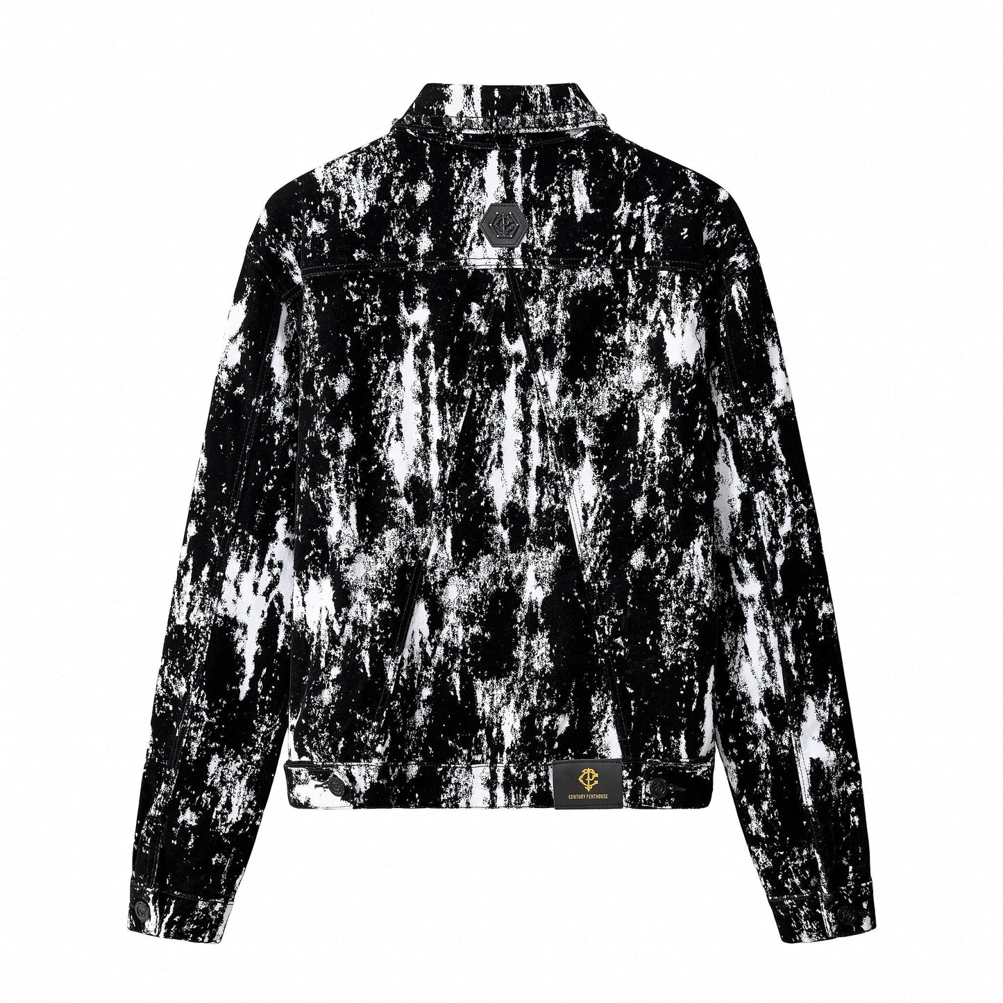 Flocked Eclipse Denim Jkt – Century Penthouse BLACK