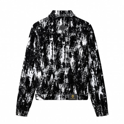 Flocked Eclipse Denim Jkt – Century Penthouse BLACK