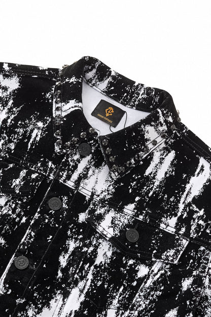 Flocked Eclipse Denim Jkt – Century Penthouse BLACK