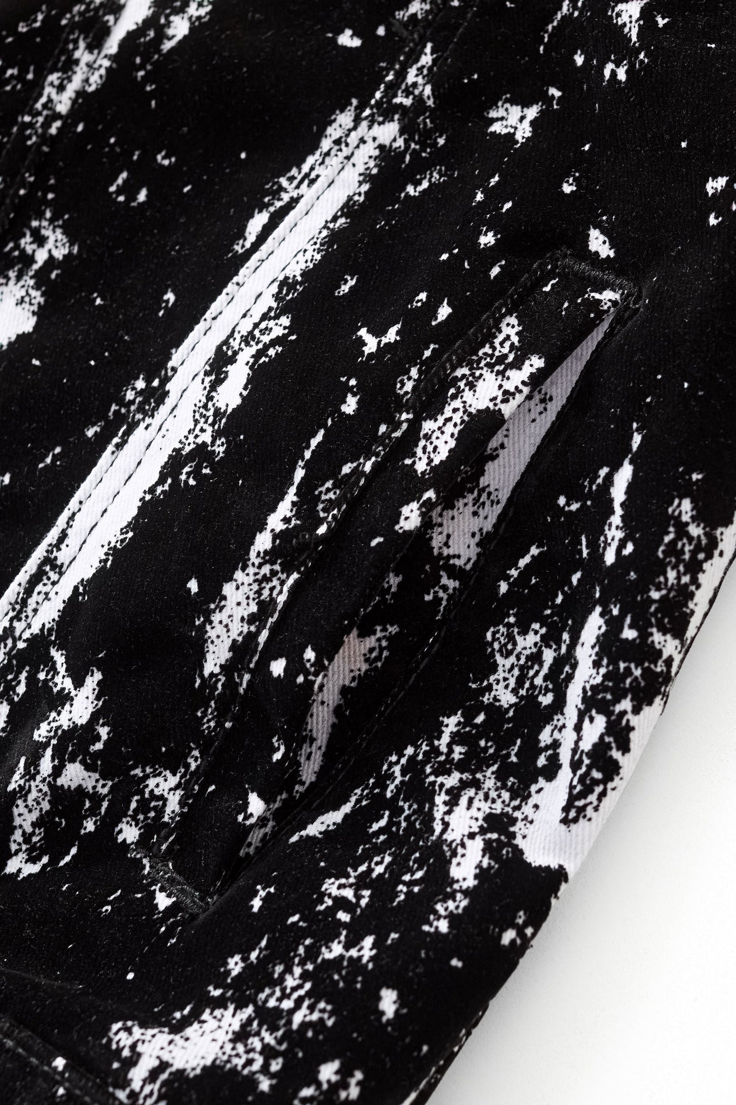 Flocked Eclipse Denim Jkt – Century Penthouse BLACK