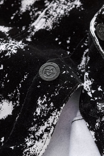 Flocked Eclipse Denim Jkt – Century Penthouse BLACK