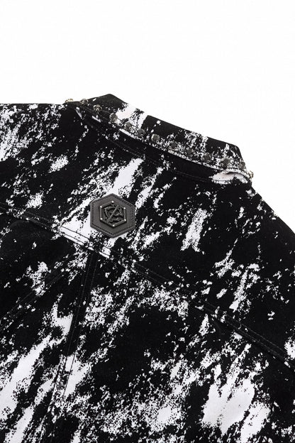 Flocked Eclipse Denim Jkt – Century Penthouse BLACK