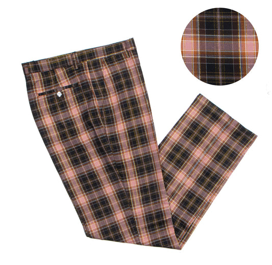 Prestige PLD-705 Brown Plaid High End Pants