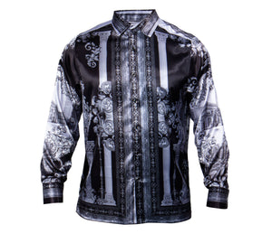 Prestige Black Ghost Royal Button Up Shirt - Dudes Boutique