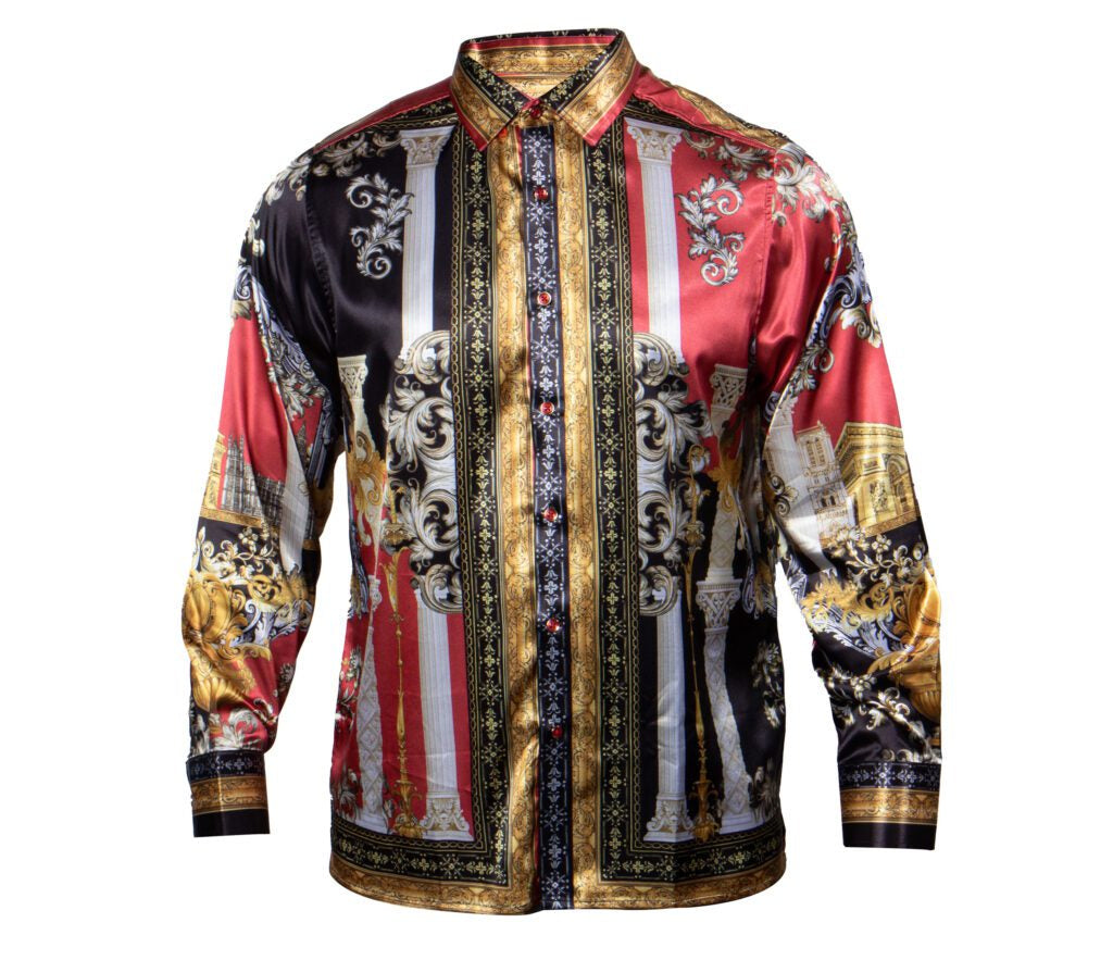 Prestige Garnet Pillars Button Up Shirt - Dudes Boutique