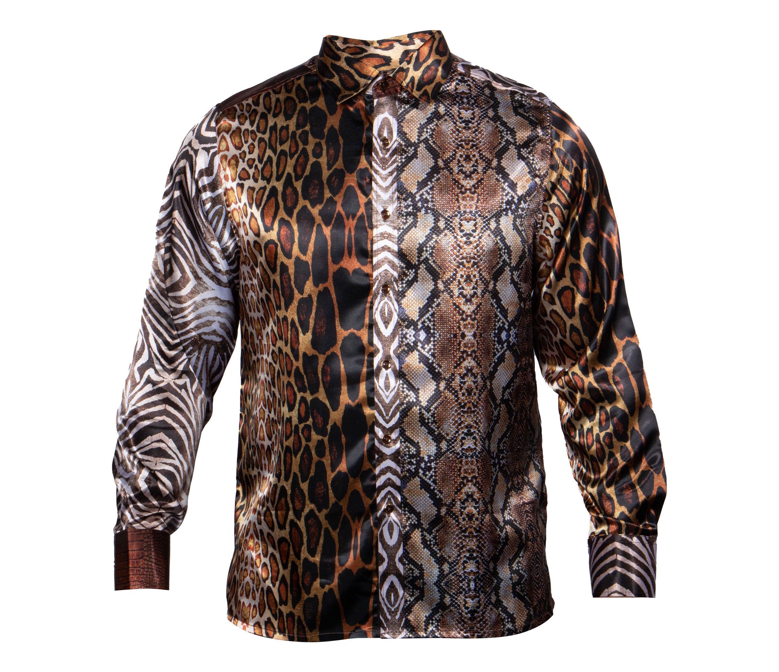 Prestige Leopard / Zebra / Snake Print Button Up Shirt - Dudes Boutique