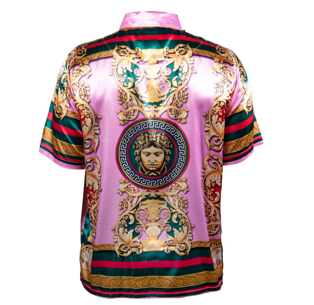 Prestige Royal Pink Pillar Medusa Button Up Shirt - Dudes Boutique