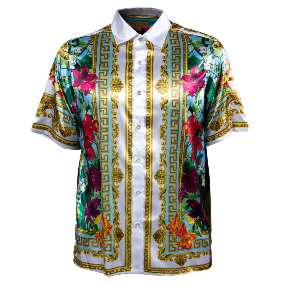 Prestige White Garden Royal Medusa Button Up Shirt - Dudes Boutique