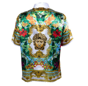 Prestige White Garden Royal Medusa Button Up Shirt - Dudes Boutique