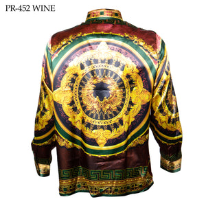 Prestige Wine Power Greek Key Button Up Shirt - Dudes Boutique