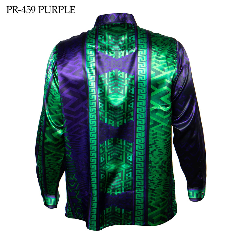 Prestige Greek Key Prisms Button Up Shirt - Dudes Boutique
